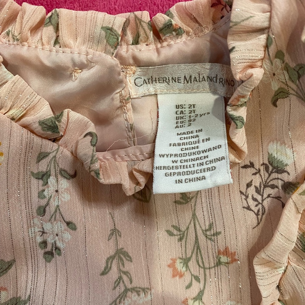 Catherine Malandrino Blush Floral Kids Blouse - Picture 4 of 4